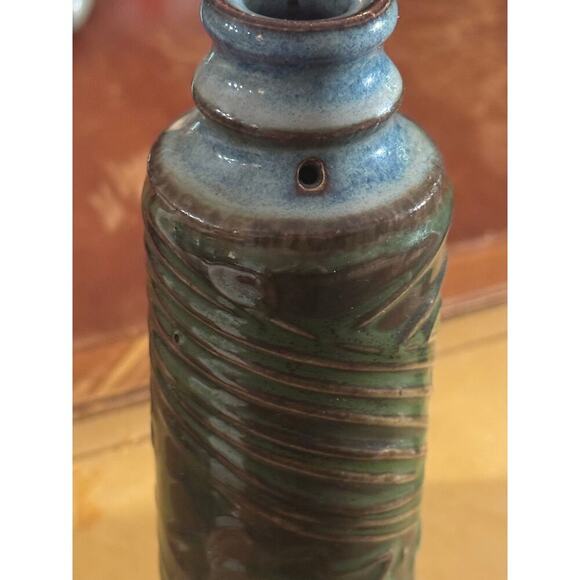 Studio Pottery Aroma Diffuser Bottle – Green Glazed Incense Smoker – Handcrafted - Picture 6 of 6